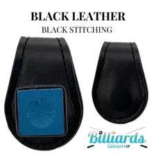 BilliardsGeek Billiards Pool Magnetic Chalk Holder -  Black  Leather