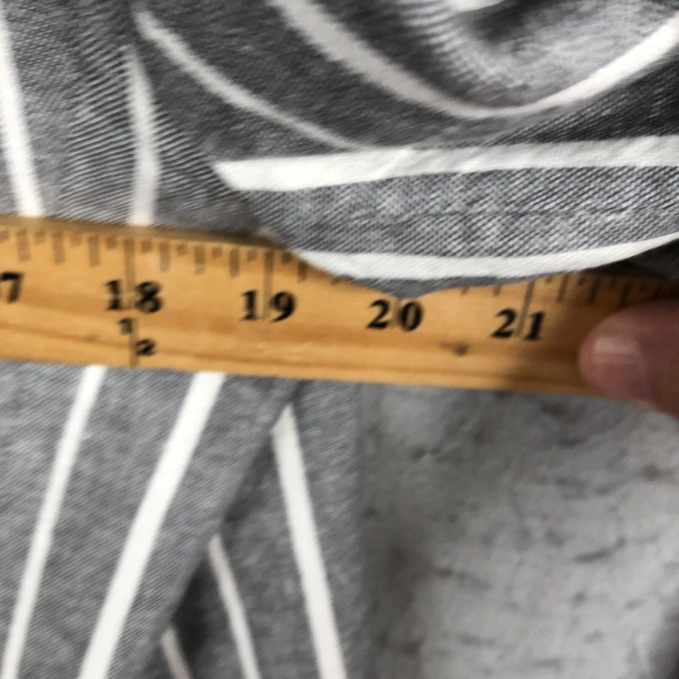 Chadwicks Linen Blazer Women 14 Gray White Striped Preppy Office Yacht Old Money - Image 4 of 4