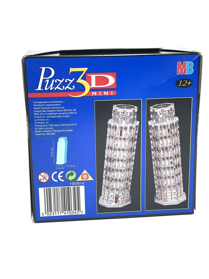 Puzz 3D Mini LA TORRE DI PISA 64 pz MB Puzzle Jigsaw New Vintage Sealed #NIB MZ - Immagine 2 di 2