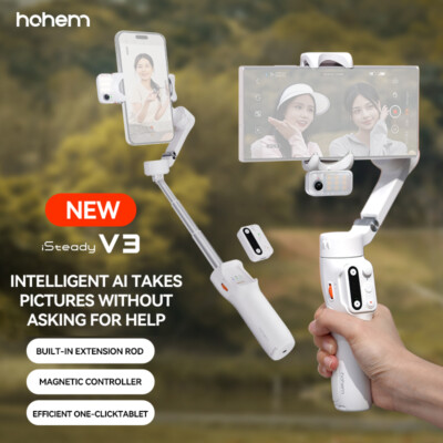 Hohem iSteady V3 3-Axis Handheld Stabilizing Foldable extended AI-Tracking LED