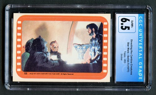 Directing the Cantina Creatures 53 Star Wars Series 5 Sticker 1977 Topps CGC 6.5