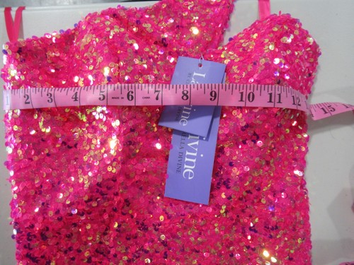 Ladivine C140 One Shoulder Sequin Hot Pink Size 4 Prom Dress *NWT* - Picture 10 of 13