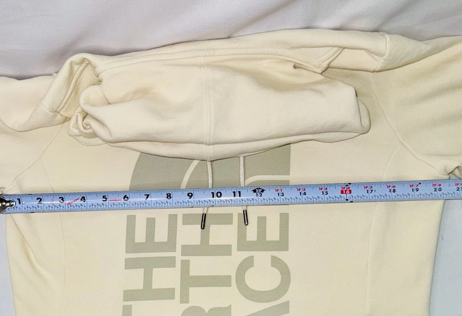 OFF WHITE Felpa con cappuccio pullover The North Face donna taglia large Trivert beige crema