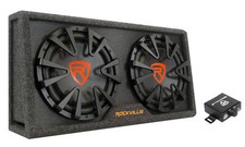 Rockville RG212CA Dual 12" Slim Vented Powered Car Subwoofer Enclosure 2000 Watt