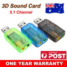 USB External Sound Card Audio 5.1 Adapter Mic Speaker Interface For Laptop PC AU