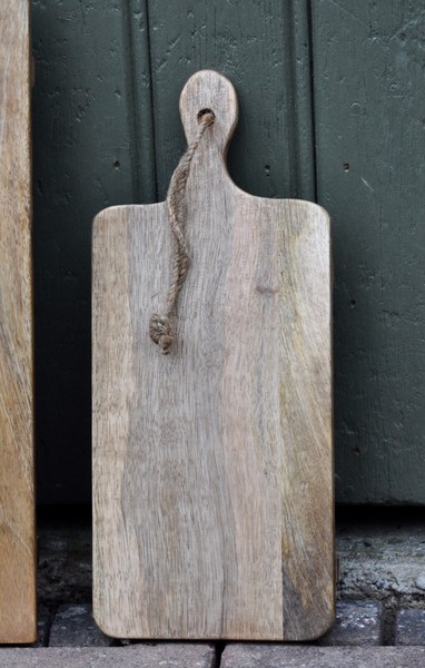 1X Holzbrett Mango Holz Servierbrett Brett Schneidebrett Mit Griff 35 X 15 Cm-image