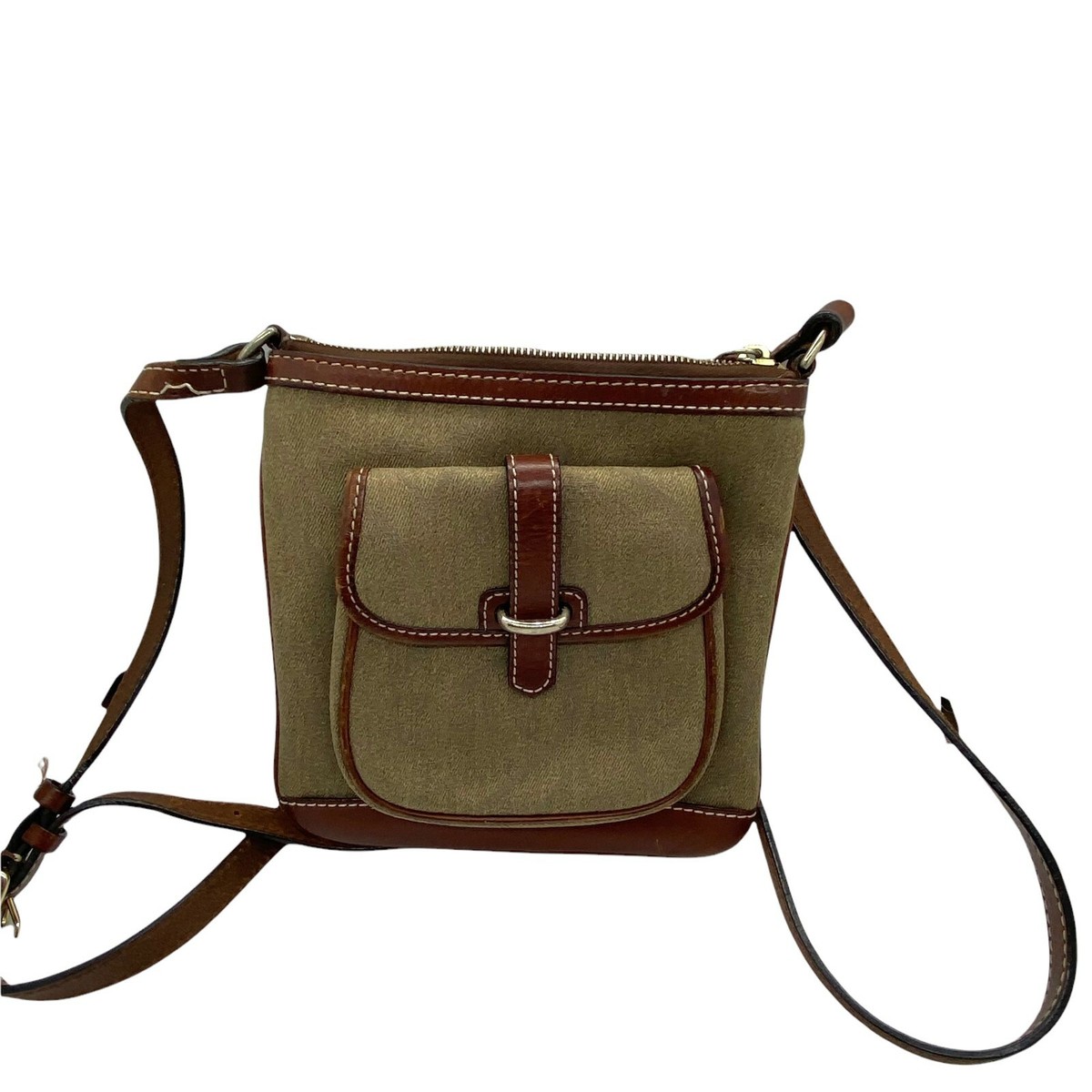 Vintage Dooney & Bourke Women Dooney & Bourke Olive and Tan Satchel display picture 1