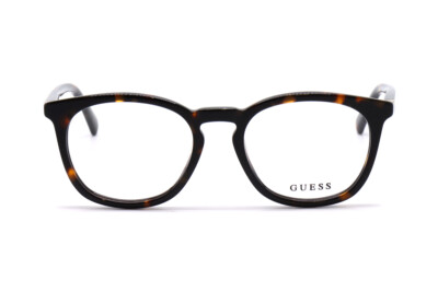 GUESS GU50053 052 Brown Plastic Round Optical Eyeglasses Frame 51-19-145 RX 