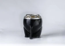 Mate Gourd Torpedo | Gourd and Leather Mate Brown or Black | Chiseled Torpedo