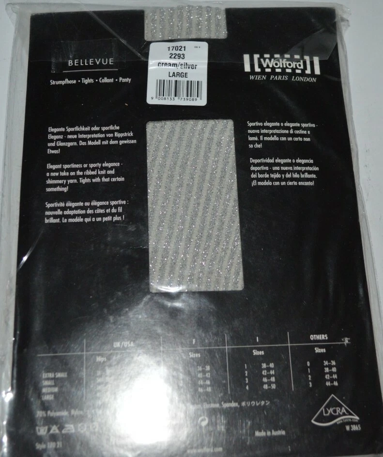 PANTIMEDIAS COLLANT WOLFORD RARAS BELLEVUE TALLA GRANDE COLOR CREMA/PLATA Foto 3 de 3