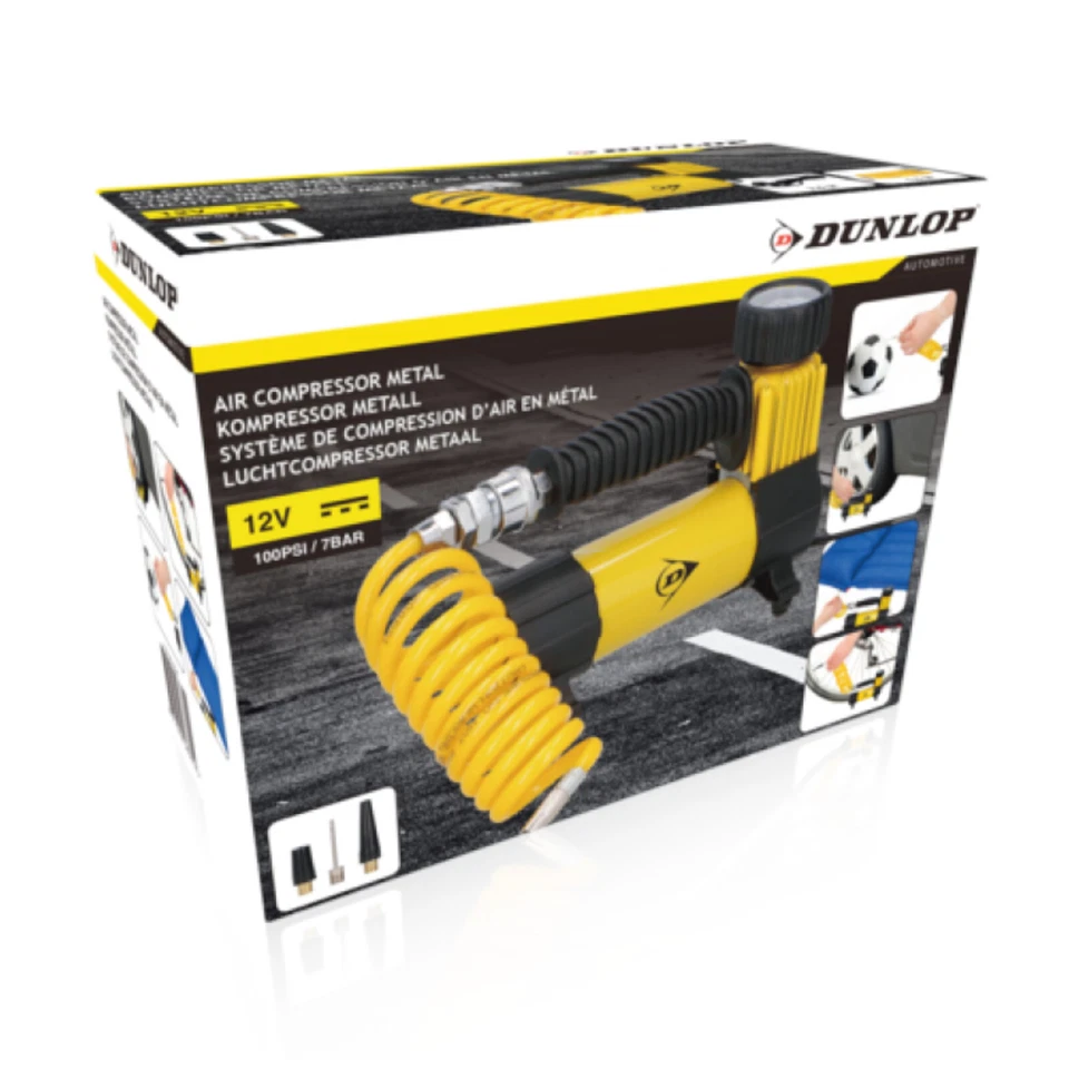 Kompressor 12V Metall 7 Bar KFZ Luftpumpe Luftkompressor kompakt Manometer Auto - Bild 2 von 2