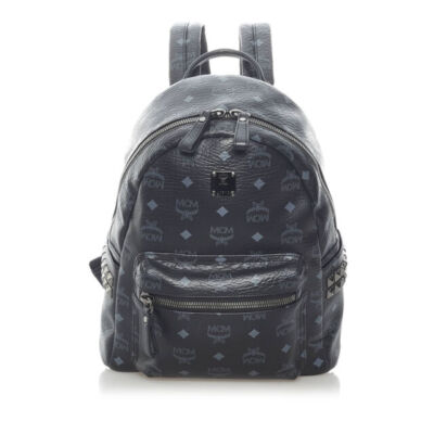 MCM Stud Stark Backpack Large Black Leather