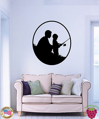 Wall Stickers Vinyl Decal Father And Son Fishing Cool Family Decor (z1588)