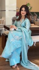 INDIAN SALWAR KAMEEZ PAKISTANI WEDDING PARTY DRESS WEAR BOLLYWOOD SUIT SHARARA