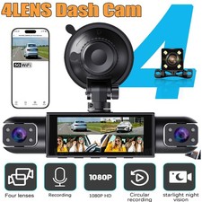 360  4 ChannelCar Dash Cam Front Rear Inside Left Right  1080P HD Camera Wifi