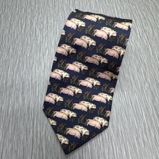 Burberry Silk Tie Novelty Animal Print Made in England Classic Mens