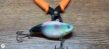 Deadly Lures LLC White Airbrushed Custom Lipless Crankbait with Stripes