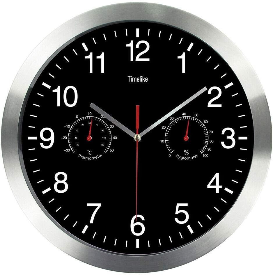 Timelike Metal Quartz Wall Clock,12 Inch Modern Silent Non-Ticking Wall Clocks
