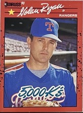 1990 DONRUSS BASEBALL #659 NOLAN RYAN 5,000 K'S ERROR *KING OF KINGS BACK #665*