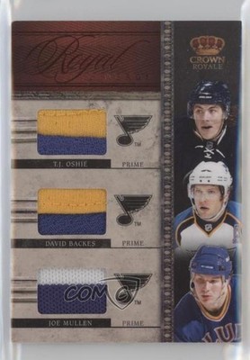 2011 Panini Crown Royale Prime 42/50 David Backes Joe Mullen TJ Oshie #8 HOF 0c3