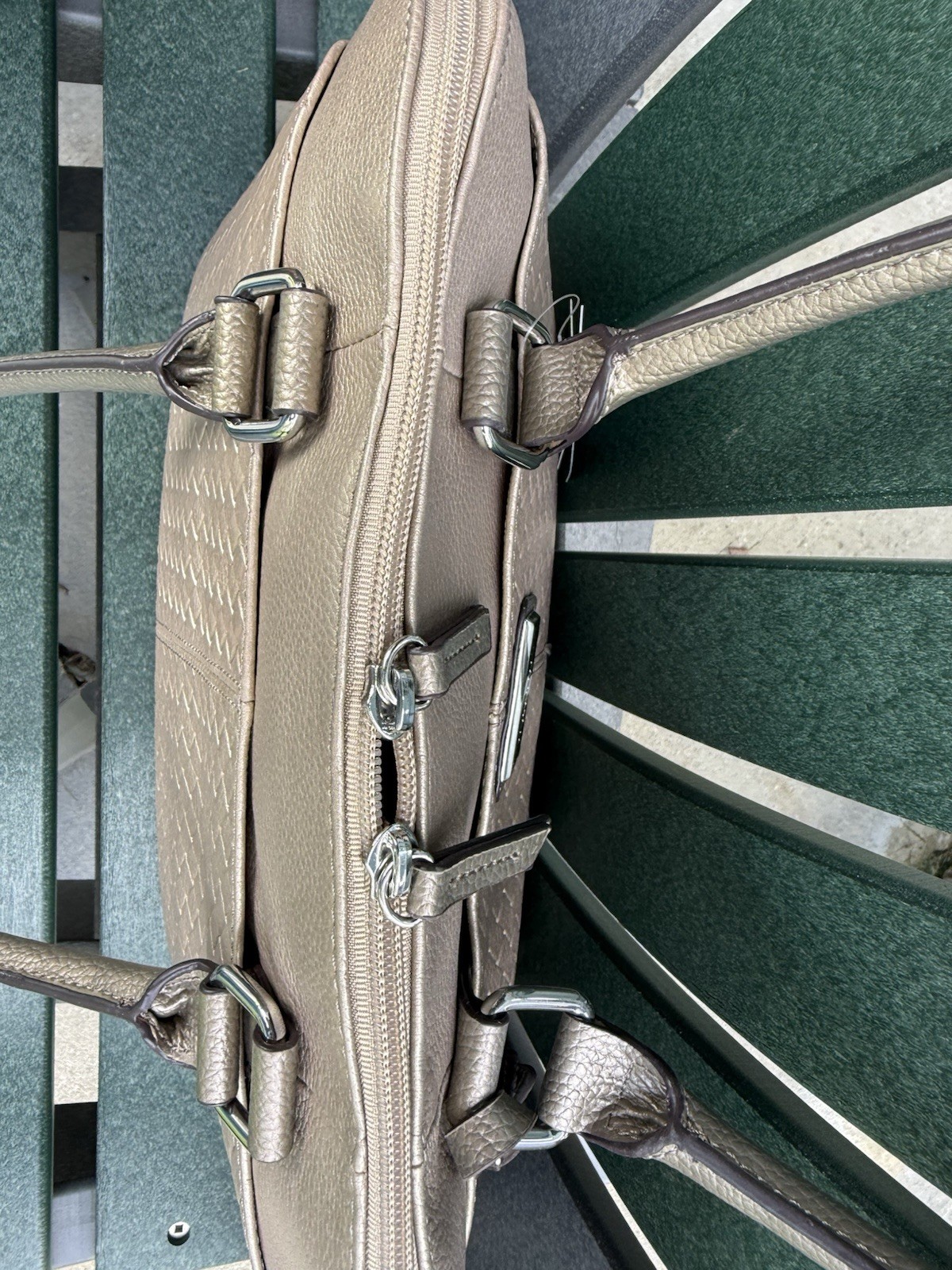 Tignanello leather handbag Accordion Satchel NWT image 8