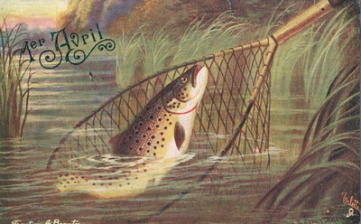 AK 1. April - British Fish - Raphael Tuck et Sons - Oilette.