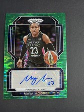 Maya Moore 2022 Panini Prizm WNBA Signatures Green Pulsar /25 Auto