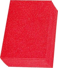 Red Sticky Glitter Foam Sheets - 10 Packs Self-Adhesive Craft Paper 30x20cm