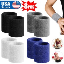 2/8x Sweatbands Sports Wristband for Men  Women Cotton Cloth Sweatband for Gym