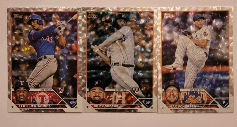 2023 Topps 3 Card Silver Pattern Foil Lot  Greene RC, Hernandez RC & Scherzer
