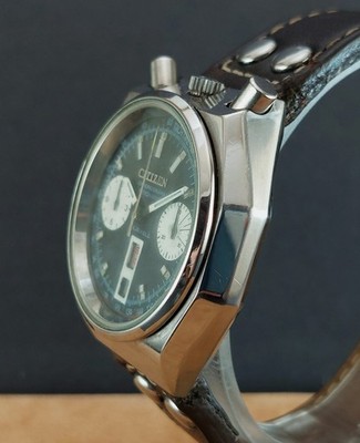 Vintage CITIZEN Bullhead Octagonal 67-9356 Flyback Chronograph