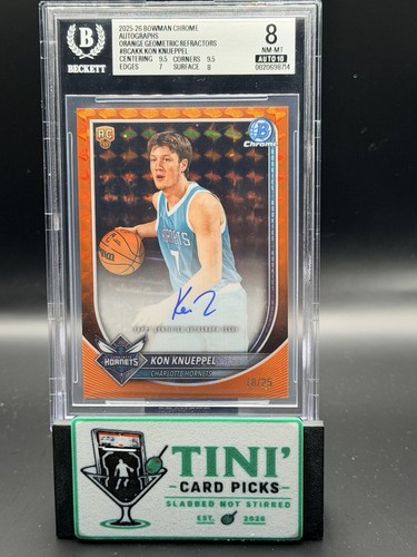 Kon Knueppel [Orange Geometric] #BCA-KK 2025 Bowman Chrome Autograph card