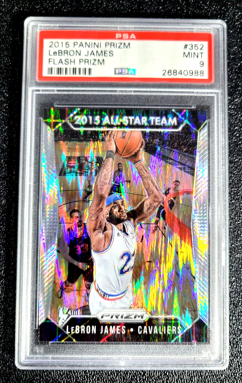2015 PSA 9 MINT LEBRON JAMES FLASH PRIZM ALL-STAR TEAM G5849