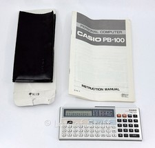 Vintage Casio PB-100 Personal Computer Case Manual Excellent Condition Tested
