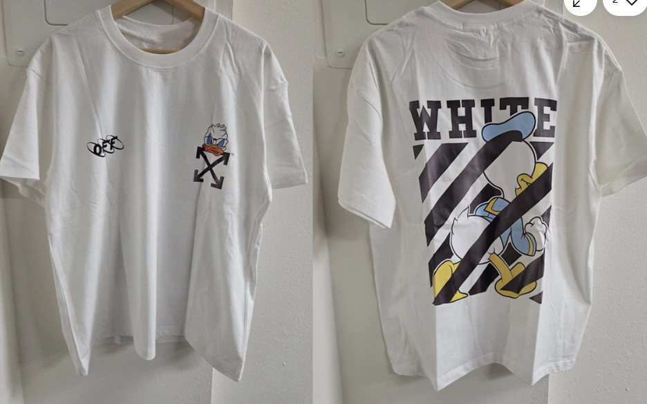 Off-White x Donald Graphic White T-Shirt Unisex Cotton Tee Reprint S-5XL