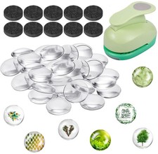 97pcs DIY Fridge Magnets Craft Set Include 1-Inch Paper 1 Inch, Clear