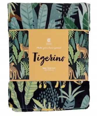 Tigerino Tropen Blume Leopard Mikrofaser Kuscheldecke 150x200cm