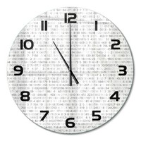 Glasuhr Design-Wanduhr Mit Leisem Uhrwerk BinäRcode Schwarze Zeiger Fi60 Cm
