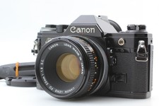 N MINT W/strap Canon AE-1 Black 35mm Film Camera FD 50mm f/1.8 S.C From JAPAN
