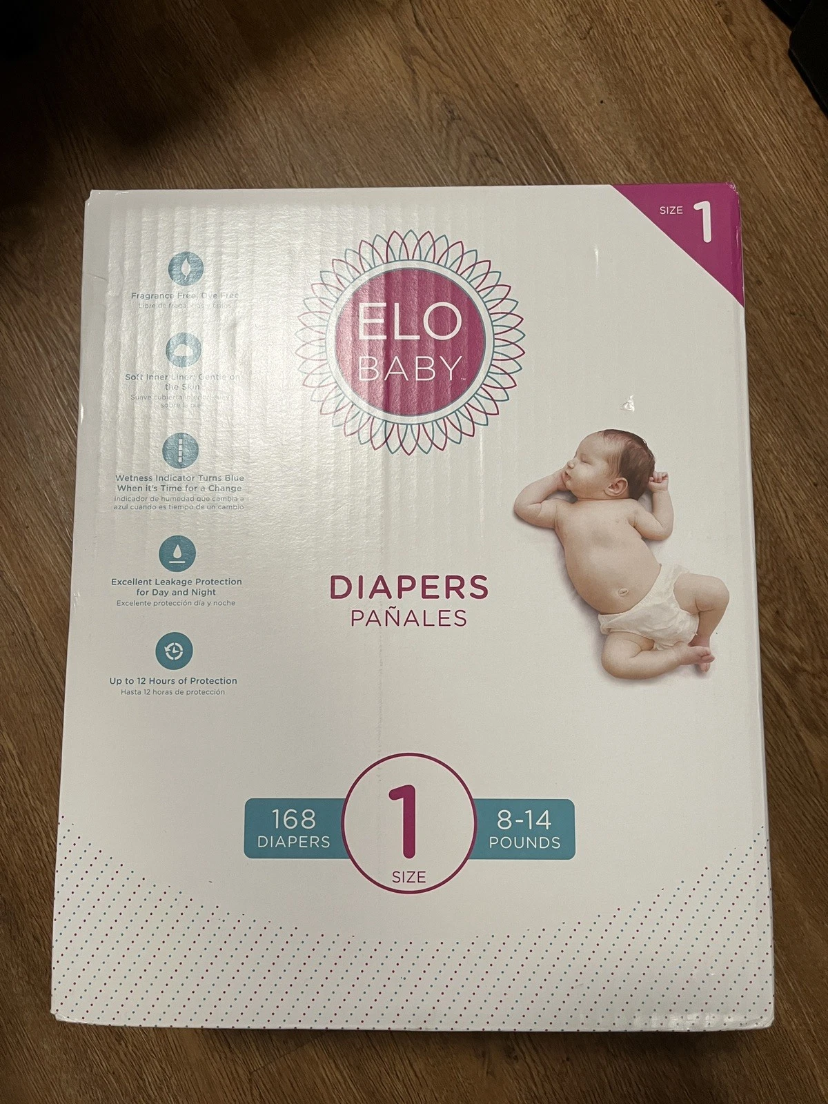 NEW IN BOX ELO BABY DIAPERS SIZE 1 (168 DIAPERS)
