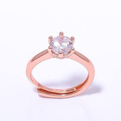 White Topaz Gemstone Rose Gold Plated Ring Adst (3_3)