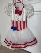 Weissman girls Patriotic dance Dress outfit White/Red/Blue 1C size 6-7