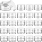 24 Pack 1 Oz Small Plastic Jars with Lids and Labels, round Clear Containers