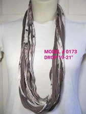 Unique Gift! T-Shirt Yarn Infinity Scarf Fabric Necklace 173