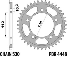 CORONA ERGAL 49 DENTI PER YAMAHA YZF-R6 600 1999 > 2002 PASSO 530 4448 49 L