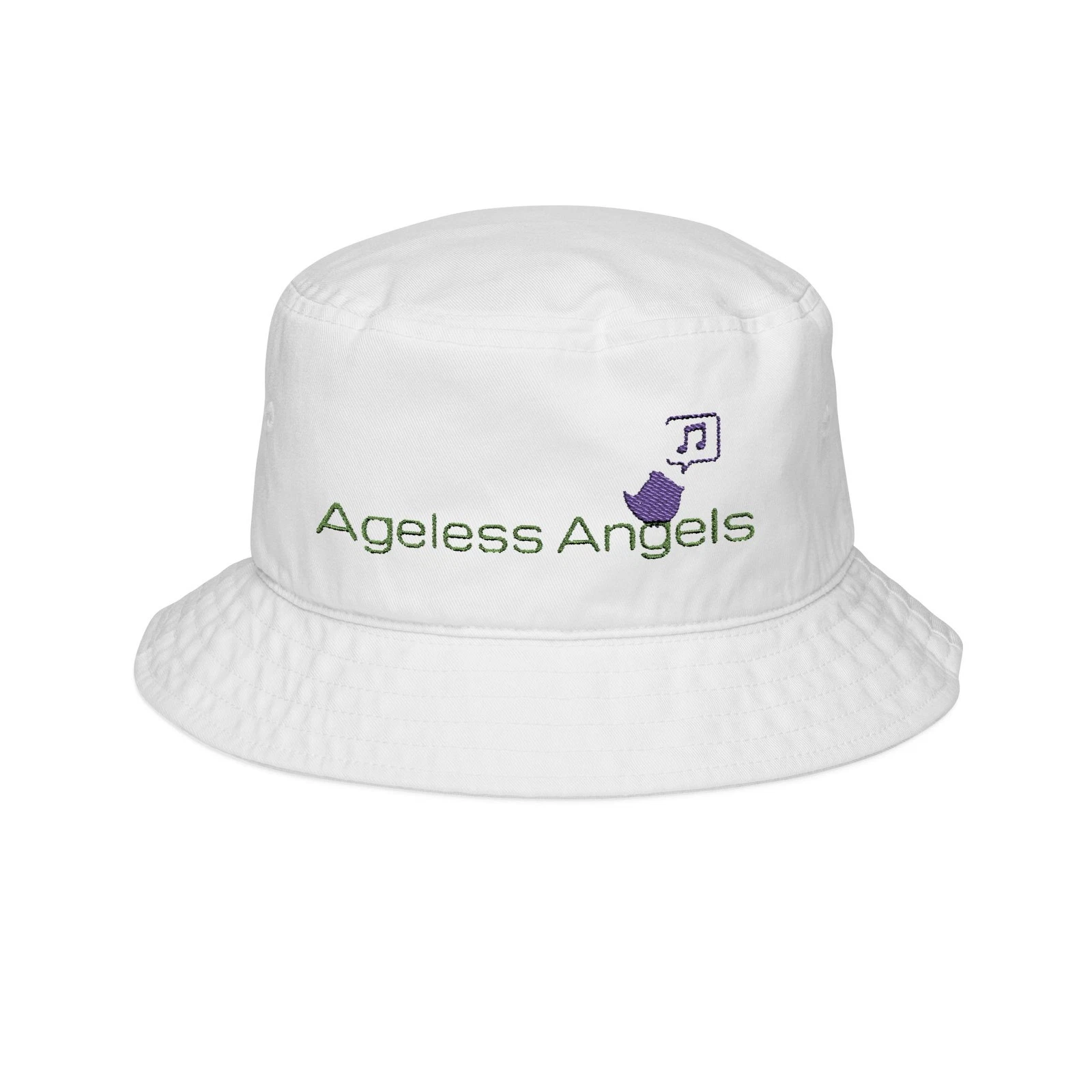 Embroidered Bucket Hat Ageless Angels Bird Logo