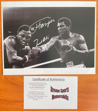 Mohammad Ali & Joe Frazier Signed Autograph 11x8.5 Signatures COA Legends