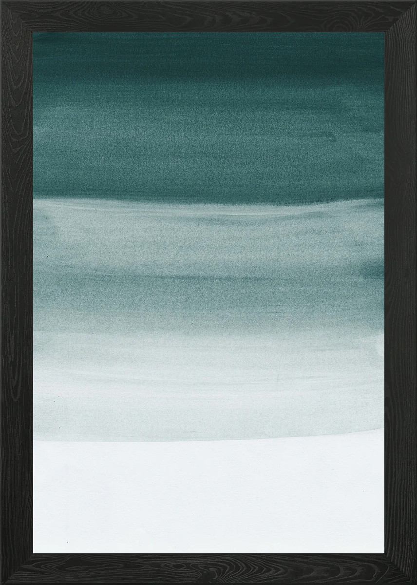 1 póster de arte de pared enmarcado acuarela verde azulado oscuro impresión en lienzo imagen