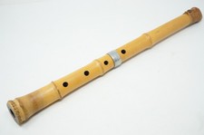 Japanese shakuhachi bamboo flute with mouth guard, vintage flute from Japan...