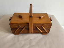Wooden Hand Crafted Sewing Box 28 cms x 12 cms x 18 cms